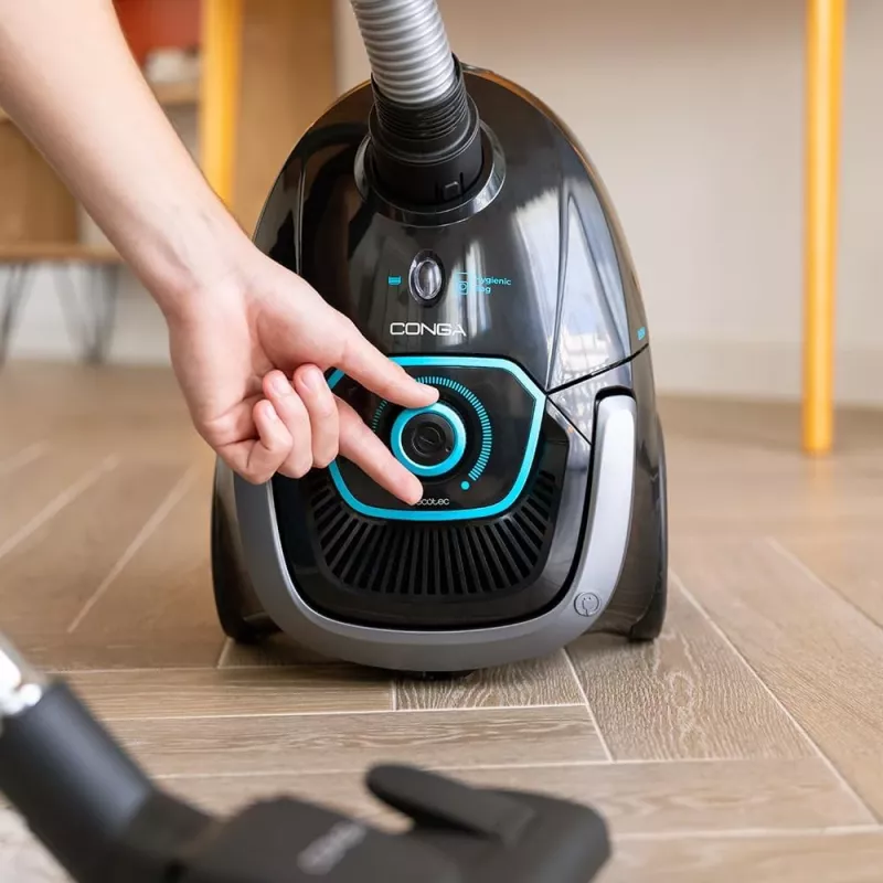 Cecotec Conga Powerbag 2500 Plus maišelinis cilindrinis dulkių siurblys, 850 W, 2,5 l dulkių talpa, juodas