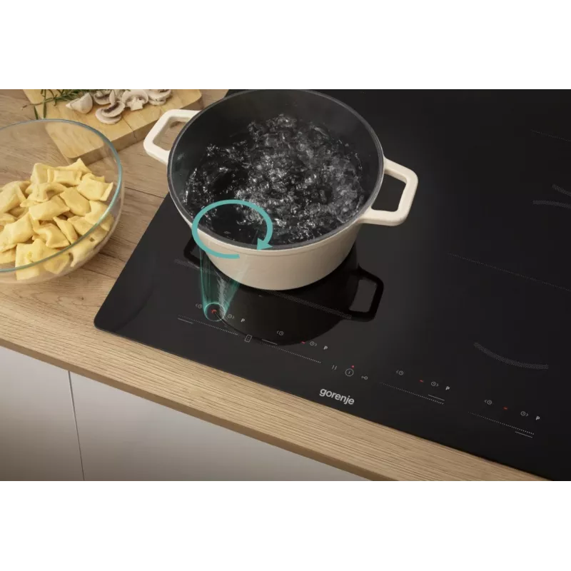 Gorenje Indukcinė kaitlentė GI6432BSC 60 cm juoda su PowerBoost, laikmačiu, vaikų užraktu