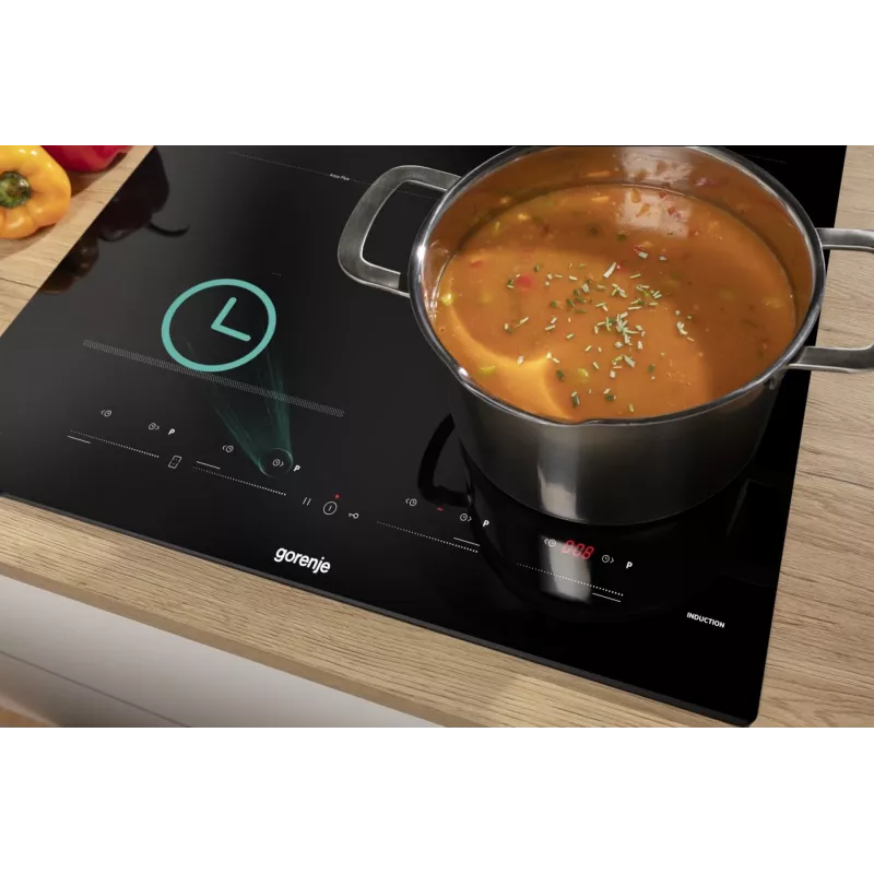 Gorenje Indukcinė kaitlentė GI6432BSC 60 cm juoda su PowerBoost, laikmačiu, vaikų užraktu
