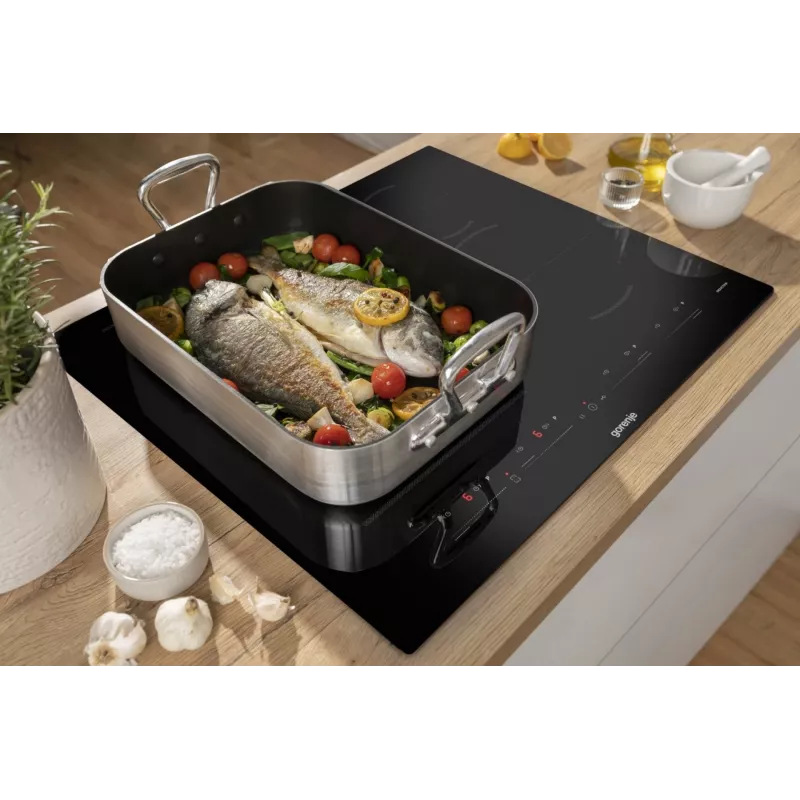 Gorenje Indukcinė kaitlentė GI6432BSC 60 cm juoda su PowerBoost, laikmačiu, vaikų užraktu