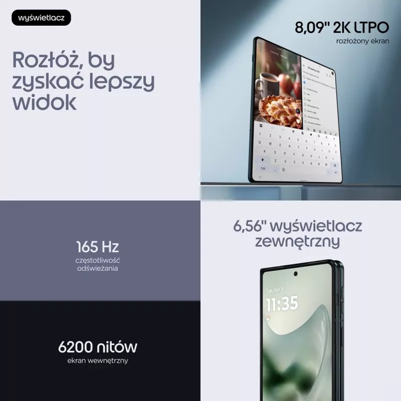 Motorola razr fold 20,6 cm (8,09 inch) Dual SIM Android 16.0 5G USB Type-C 16 GB RAM 512 GB Storage 6000 mAh Black