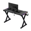 HUZARO Hero 2.3 RGB Gaming Desk – 1200x600mm, juoda, Carbon Flex, RGB LED, fiksuotas aukštis