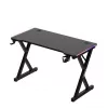 HUZARO Hero 2.3 RGB Gaming Desk – 1200x600mm, juoda, Carbon Flex, RGB LED, fiksuotas aukštis