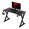 HUZARO Hero 2.3 RGB Gaming Desk – 1200x600mm, juoda, Carbon Flex, RGB LED, fiksuotas aukštis