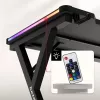 HUZARO Hero 2.3 RGB Gaming Desk – 1200x600mm, juoda, Carbon Flex, RGB LED, fiksuotas aukštis
