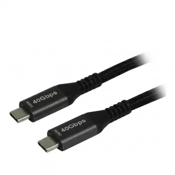 Synergy21 USB4 laidas USB-C į USB-C 2,0 m juodas pintas 40Gbps 240W Gen 3x2 E-Marker Chip