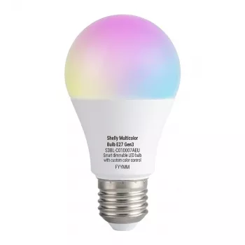 Shelly Multicolor Bulb E27 Gen3 RGBW LED Smart Bulb Dimmable with Power Monitoring Wi-Fi Bluetooth