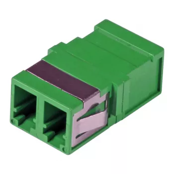EFB-ELEKTRONIK LC Duplex OM5 šviesolaidinis movos adapteris, vientisas, be flanšo, šviesiai žalias, su keramine mova