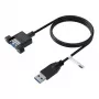 EFB USB 3.0 ilginimo kabelis A-A kištukas į skydelio lizdą, 0,5 m, juodas