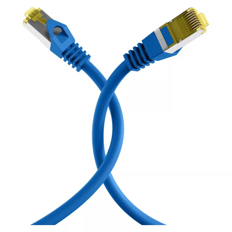 EFB RJ45 Patch Cable Cat.6A S/FTP LSZH Cat.7 Raw Cable Blue 0,15m