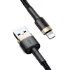 Baseus Cafule Lightning į USB-A laidas 1m Juodas/Auksinis