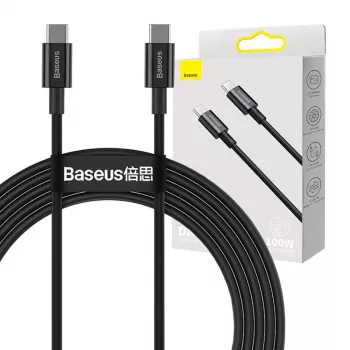 Baseus Superior USB-C į USB-C laidas 1 m juodas 100W greitas įkrovimas ir duomenų sinchronizavimas