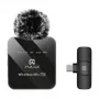 PULUZ PU648B belaidis mikrofonas (USB-C) – profesionalus lavalierinis mikrofonas su ENC triukšmo slopinimu, 10 m atstumu, 12 h baterija