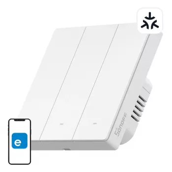 SONOFF M5-3C-86W WiFi Matter Smart Wall Switch (3 kanalų) Baltas