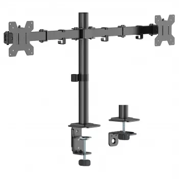 Equip Dvigubo Monitoriaus Stalo Laikiklis 17-32 inch 360° Sukiojamas 10kg Juodas