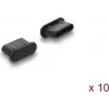 Delock Dust Protection for USB Type-C Female Port, 10 Pieces, Silicone, Black (87408)