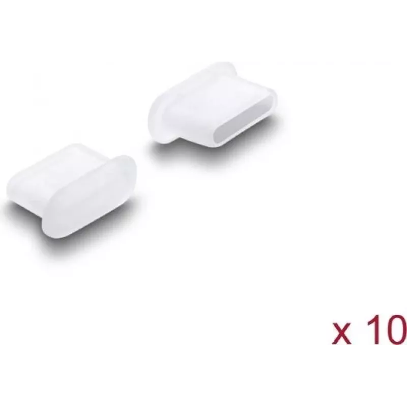 Delock dulkių dangtelis USB Type-C moteriškam portui, 10 vnt., silikonas, permatomas (87409)