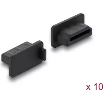 Delock Dulkėms atsparus HDMI-A lizdo dangtelis, 10 vnt., silikonas, juodas (87465)