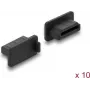 Delock Dulkėms atsparus HDMI-A lizdo dangtelis, 10 vnt., silikonas, juodas (87465)