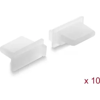Delock Dust Cover for USB Type-A Female Port, 10 Pieces, Silicone, Transparent (87492)