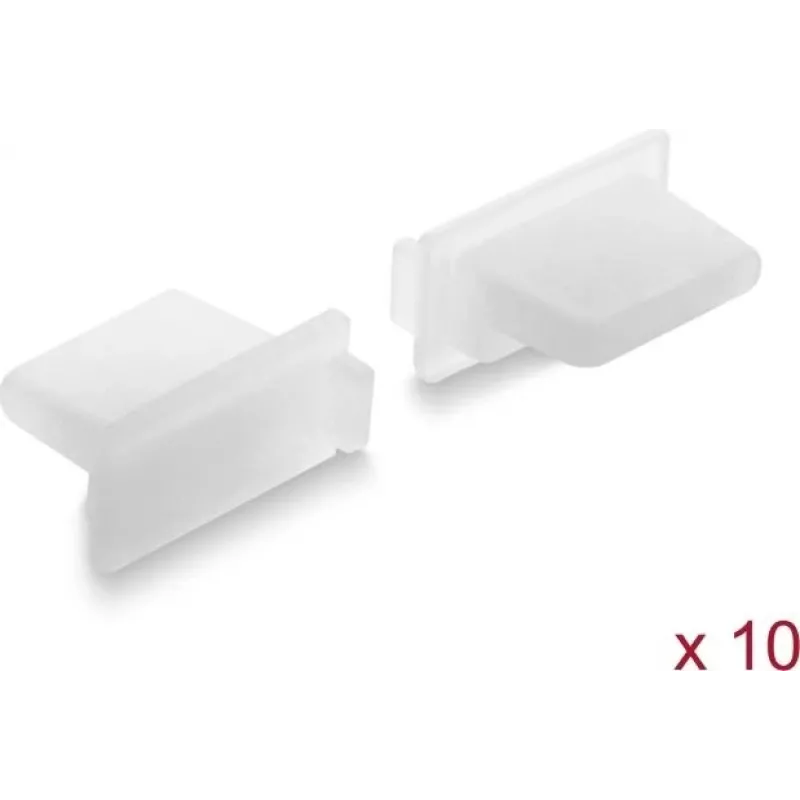 Delock Dust Cover for USB Type-A Female Port, 10 Pieces, Silicone, Transparent (87492)