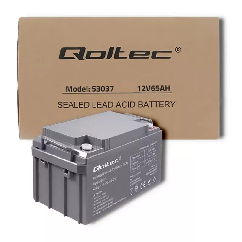 Qoltec 53037 AGM baterija 12V 65Ah max 780A