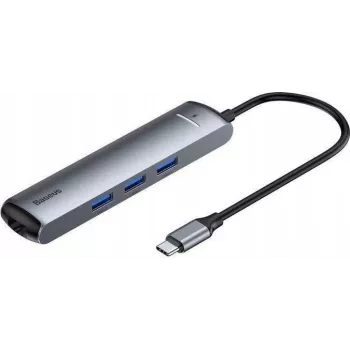 Baseus 7-in-1 USB-C Hub Adapter su 2x USB 3.0, HDMI, USB-C PD 100W, SD/TF kortelių skaitytuvu – Space Grey