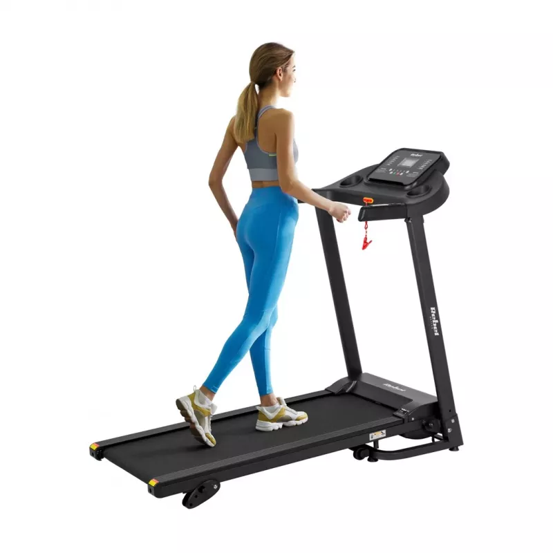 Sulankstomas elektrinis bėgimo takelis REBEL ACTIVE RBA-1001 su LCD ekranu, 12 programų, 12 km/h, sidabrinis/juodas