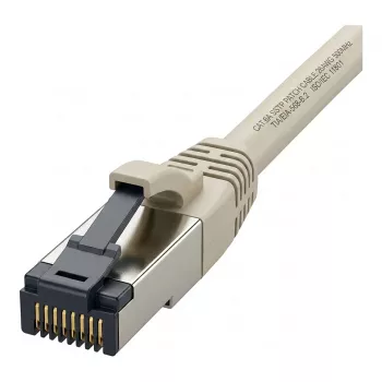 Synergy21 Patch Cable RJ45, CAT8.1 2000MHz, 1,0m, Grey, S-STP (S/FTP), TPE/LSZH (SuperFlex), AWG26