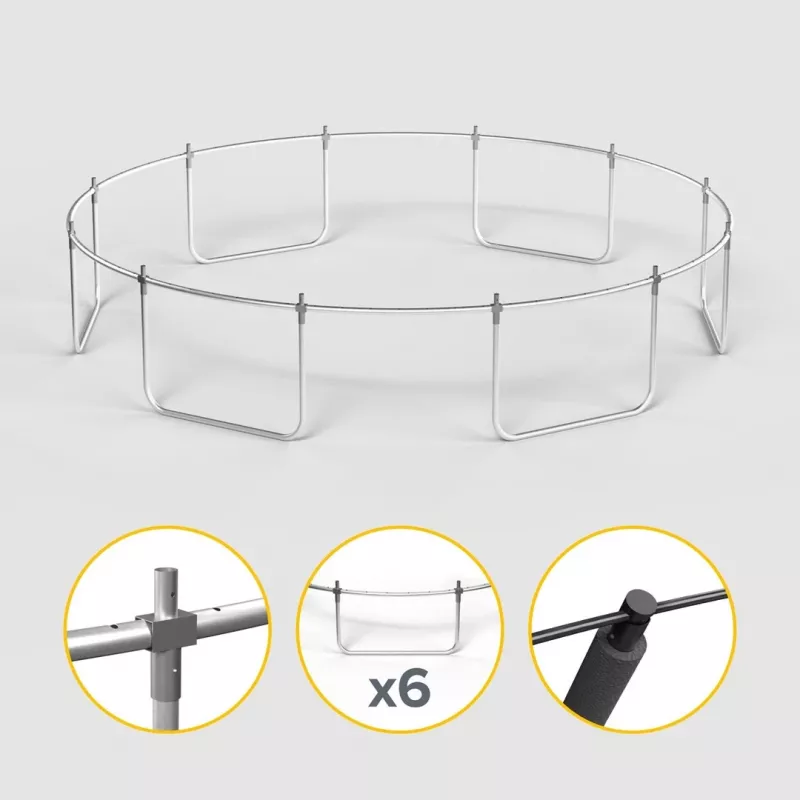REBEL Active Trampoline PRO 14ft/427 cm su apsauginiu tinklu ir kopėčiomis