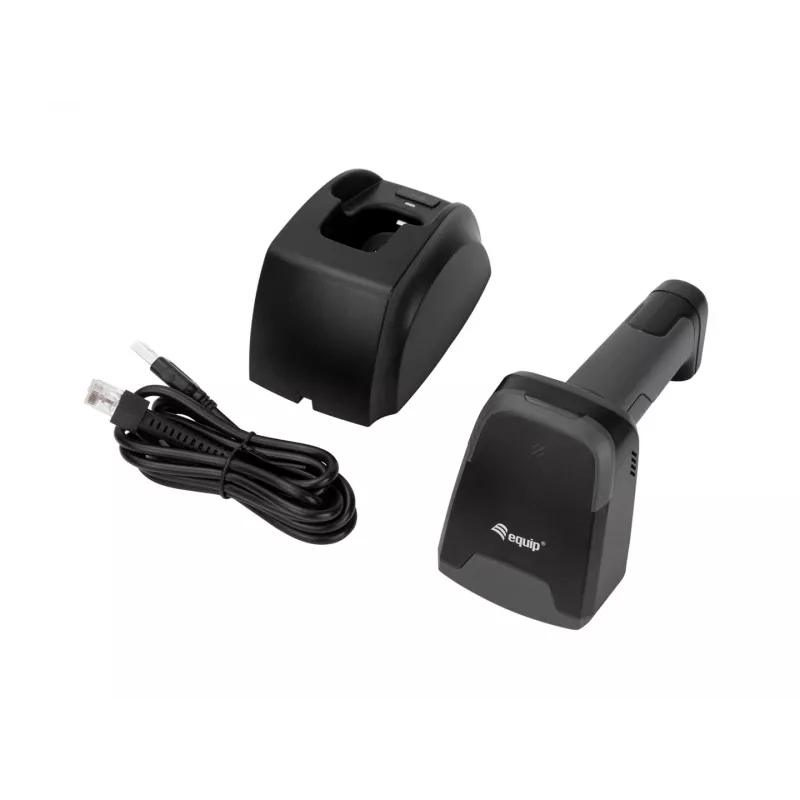 Equip 2D brūkšninių kodų skaitytuvas, belaidis 2,4GHz+BT+USB, pilka spalva