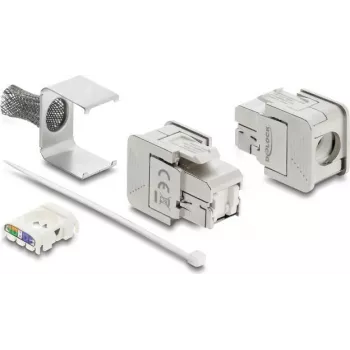 Delock Keystone Modulis RJ45 Moteriškas į LSA Cat.6A Ekranuotas su Ekranavimo Pintine, be Įrankių (91084)