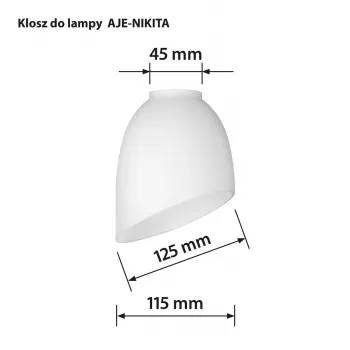 Activejet Lempų gaubtas Nikita baltas tekstilinis cilindrinis E27 300 mm