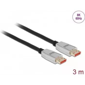 Delock DisplayPort kabelis 8K 60Hz 3m DisplayPort 1.4 Kištukas–Kištukas Juodas (87042)