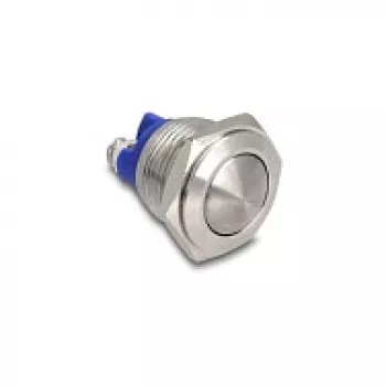 Delock 16 mm Domed Momentary Push Button Switch, 2 x Screw Terminals, 1 NO, Black