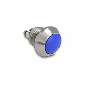 Delock Push Button Switch 12 mm 2 x Screw Terminal Blue