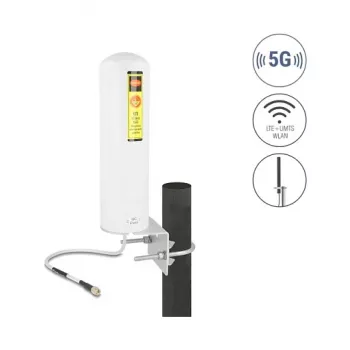 Delock 5G LTE Antenna SMA Male 3-5 dBi Rigid Omnidirectional Wall and Mast Mount Outdoor White