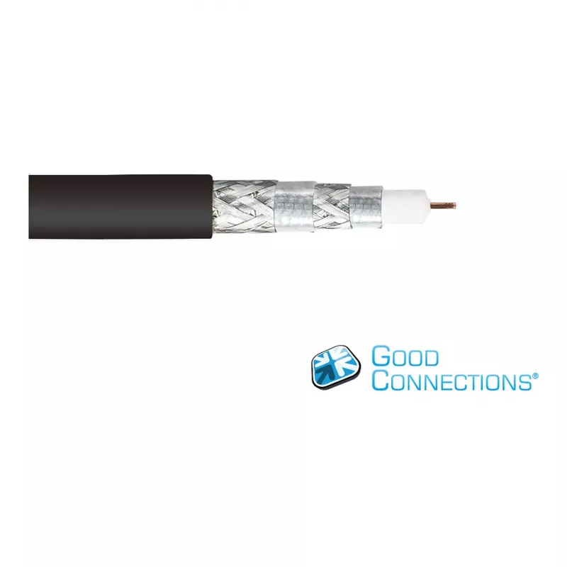Good Connections SmartFLEX SAT antenos kabelis, IEC/Coax lizdu, auksuotas, keturgubai ekranuotas, 120 dB, juodas, 1,5 m (GC-M2072)