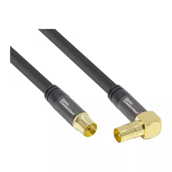 Good Connections SmartFLEX SAT antenos kabelis, IEC/Coax lizdu, auksuotas, keturgubai ekranuotas, 120 dB, juodas, 1,5 m (GC-M2072)