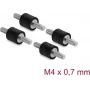 Delock Vibracijos slopintuvas M4 x 0,7 mm D 10 x H 10 mm su 2 išoriniais sriegiais, 4 vnt., juodas (60798)