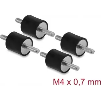 Delock Vibration Damper M4 x 0,7 mm D 15 x H 15 mm su 2 srieginiais kaiščiais, 4 vnt., juodos spalvos (60799)