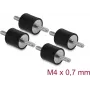 Delock Vibration Damper M4 x 0.7 mm D 15 x H 15 mm su 2 srieginiais kaiščiais, 4 vnt., juodos spalvos (60799)