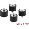 Delock Vibration Damper M6 x 1 mm D 30 x H 20 mm su vyrišku ir moterišku sriegiu, 4 vnt., juoda (60821)
