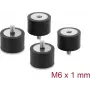 Delock Vibration Damper M6 x 1 mm D 30 x H 20 mm su vyrišku ir moterišku sriegiu, 4 vnt., juoda (60821)