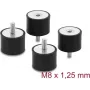 Delock Vibracijos slopintuvas M8 x 1,25 mm D 40 x A 30 mm su vyrišku ir moterišku sriegiu, 4 vnt., juodas (60822)