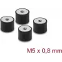 Delock Vibration Damper M5 x 0,8 mm D 20 x H 15 mm with 2 x Internal Thread 4 Pieces Black