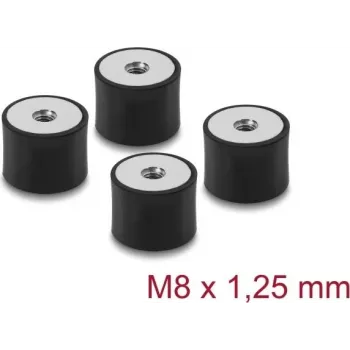 Delock Vibracijos slopintuvas M8 x 1,25 mm D 30 x A 20 mm su 2x vidiniu sriegiu, 4 vnt., juodas (60827)
