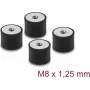Delock Vibracijos slopintuvas M8 x 1,25 mm D 30 x A 20 mm su 2x vidiniu sriegiu, 4 vnt., juodas (60827)