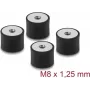 Delock Vibration Damper M8 x 1,25 mm D 40 x H 30 mm su 2 vidiniais sriegiais, 4 vnt., juoda