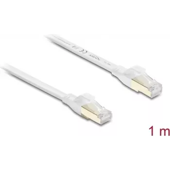 Delock RJ45 Flat Patch Cable Cat.8.1 U/FTP 40 Gbps 1 m White (81025)